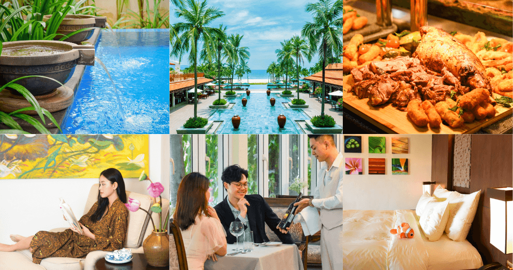 Khu nghỉ dưỡng còn có hệ thống phòng và suite hướng biển, ban công rộng, nhiều hạng phòng dành cho các cặp đôi yêu thích không gian riêng tư.